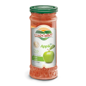 Front view of high quality chunky apple jam 300g imported from Iran.